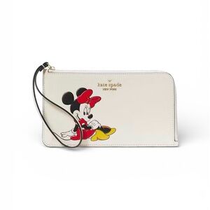 Disney X Kate Spade New York Minnie Medium L-Zip Wristlet NWT